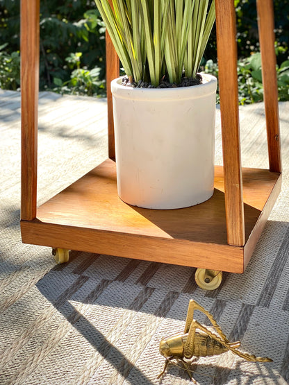 Vintage Wooden Pyramid Tower Plant Stand
