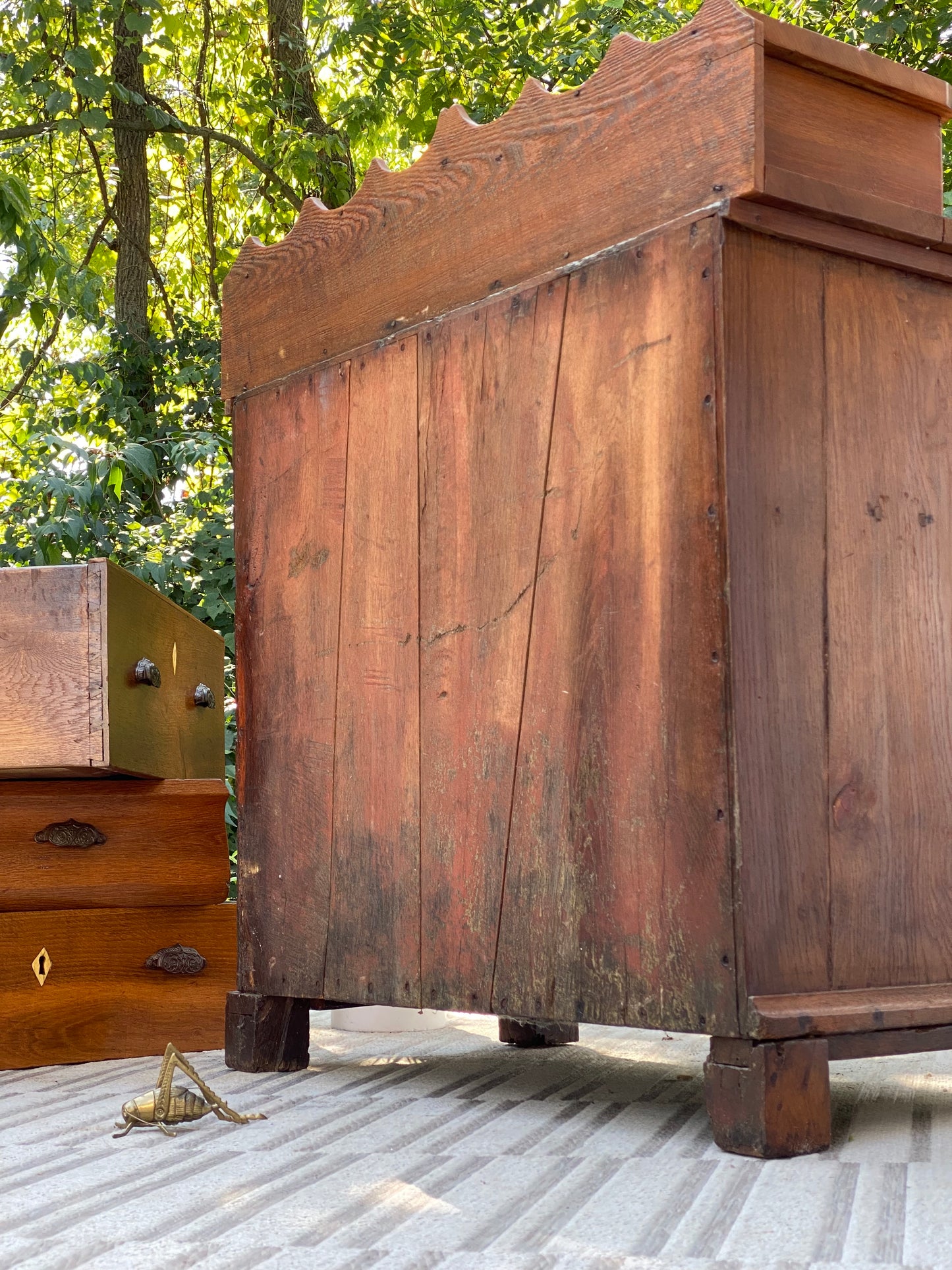 Vintage Folk Art Solid Wood Dresser