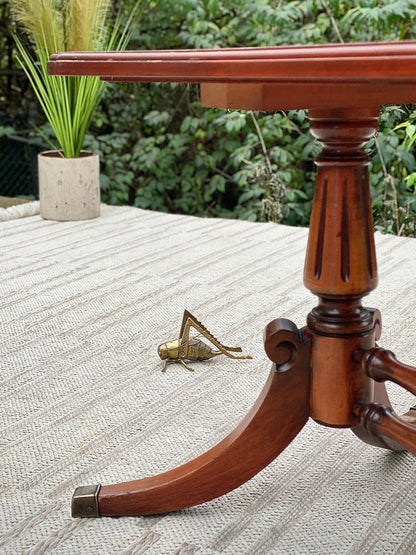 Vintage Walnut Federal Leather Top Kidney Table