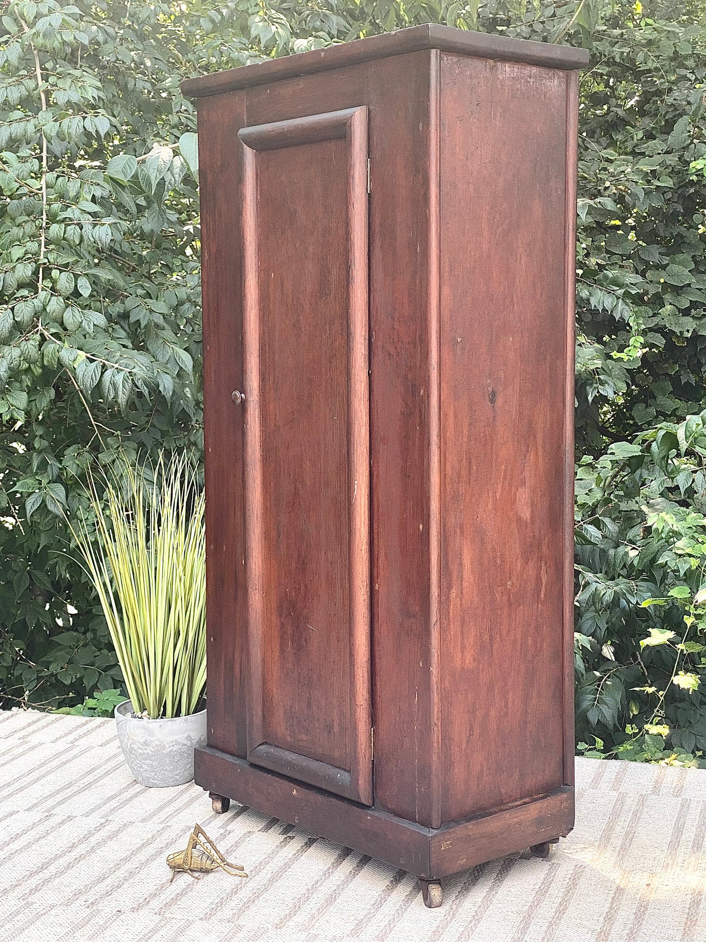 Rare Original Primitive Wooden Pine Cabinet