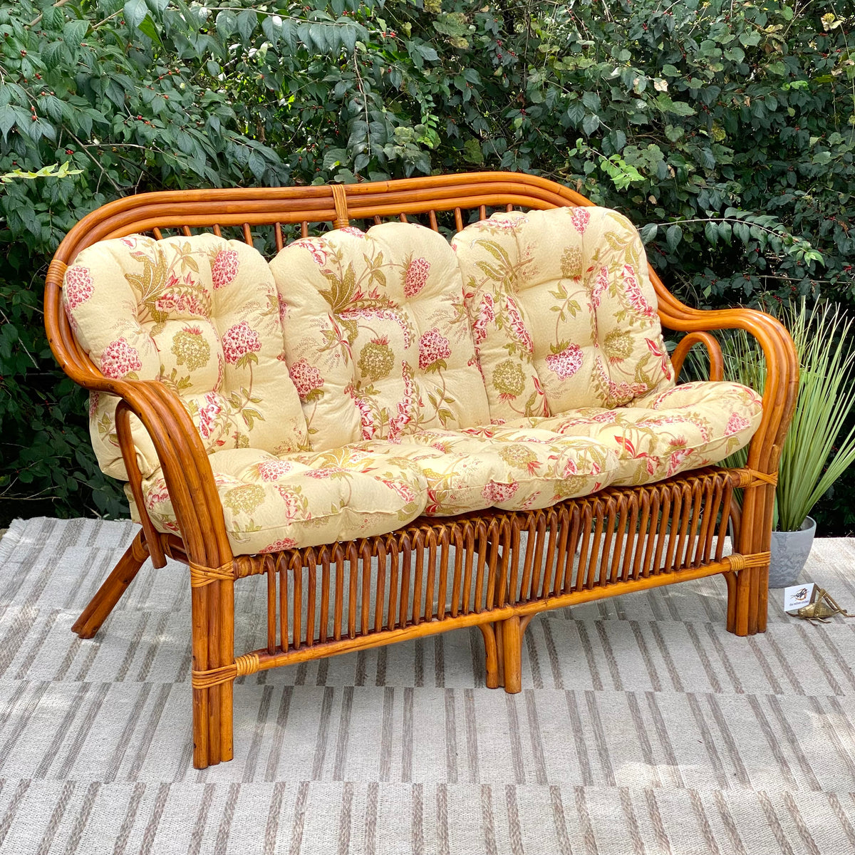 Vintage Bamboo Rattan Loveseat