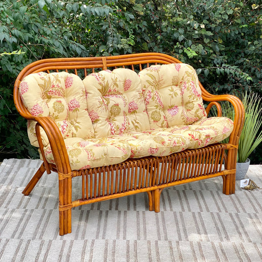 Vintage Bamboo Rattan Loveseat