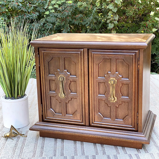 Vintage Stanley Wooden Nightstand Side Table