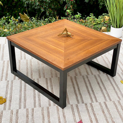 Nice Wooden & Metal Square Coffee Table