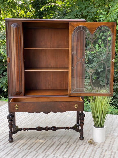 Vintage Tell City Mahogany Display Hutch