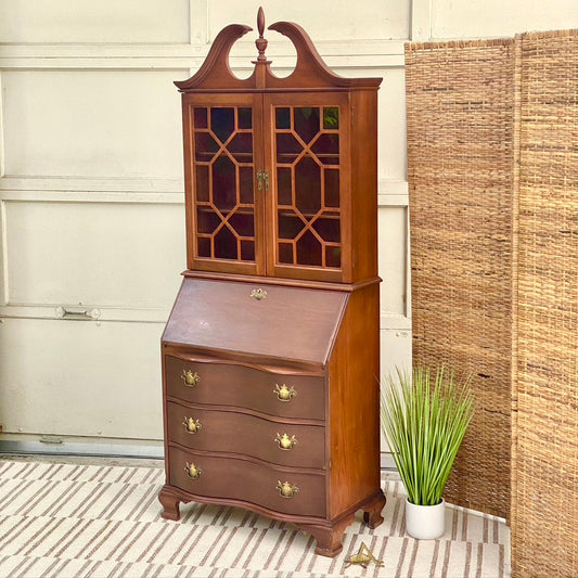 Vintage Wooden Secretary Hutch