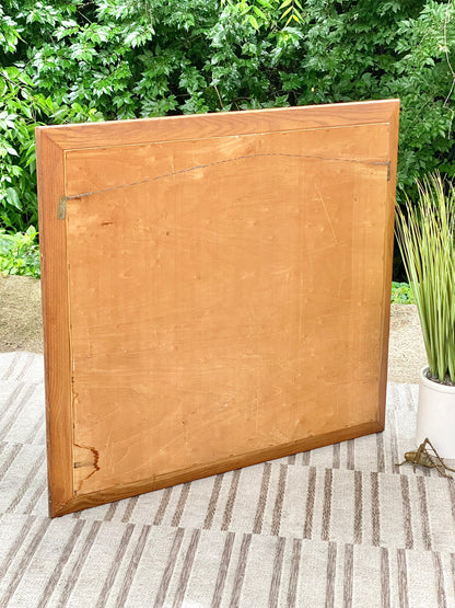 Large Wooden Rectangle Framed Mirror