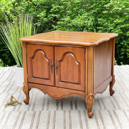 Vintage Wooden Side Table Cabinet