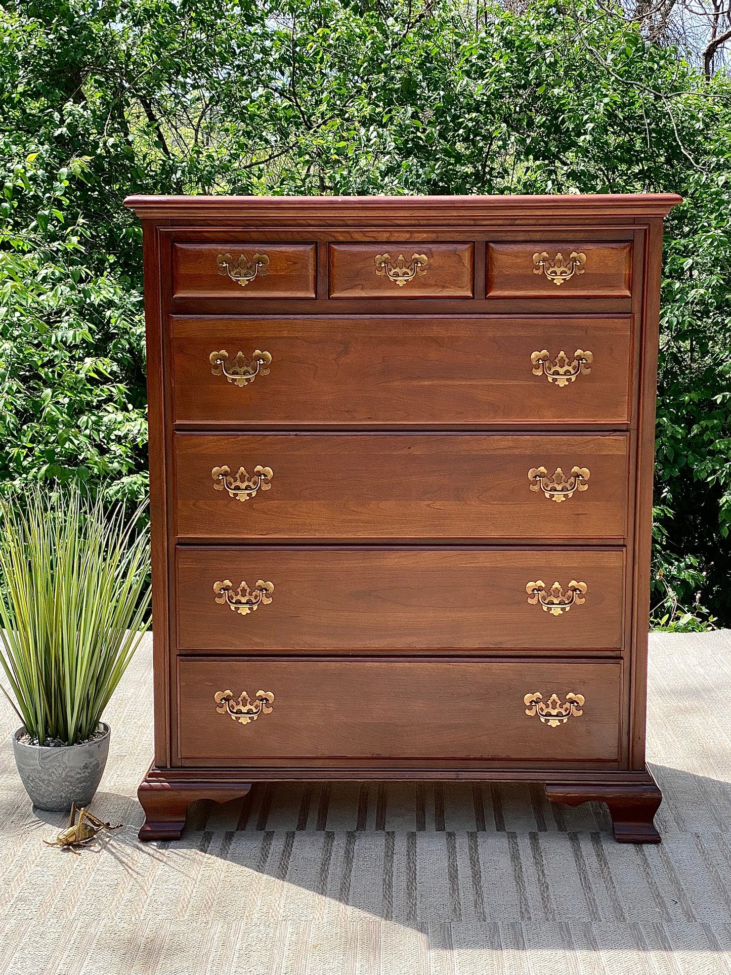 Vintage Link Taylor Solid Cherry 7 Drawer Highboy Dresser