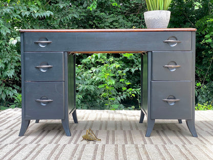 Vintage Virginia House Painted 5 Drawer Desk