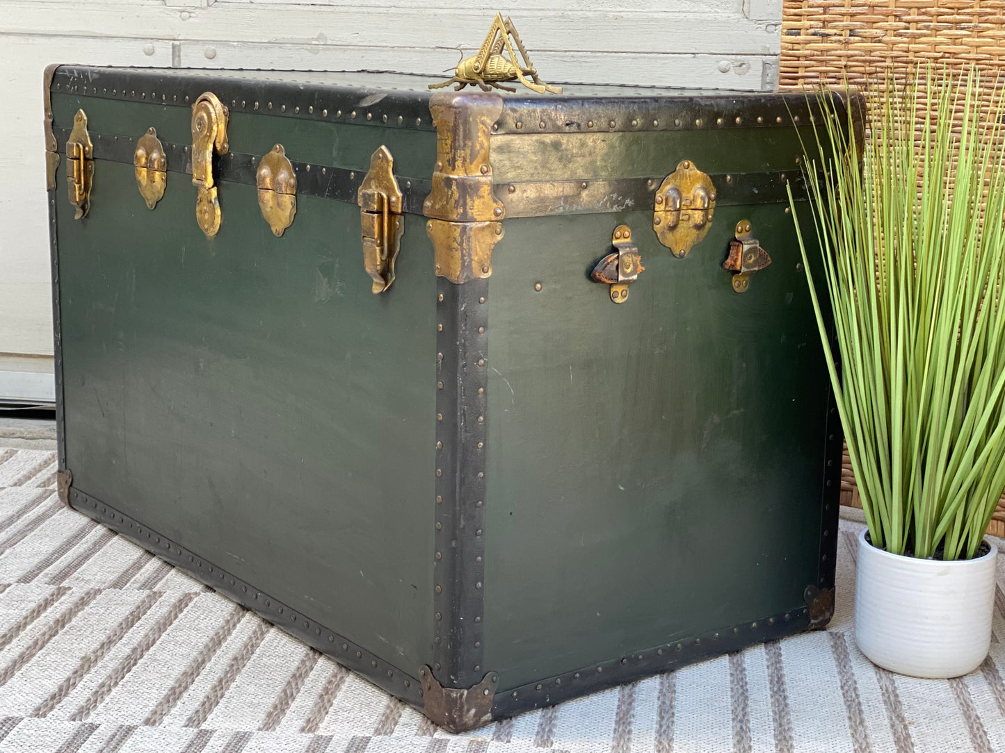 Vintage Green Travel Trunk