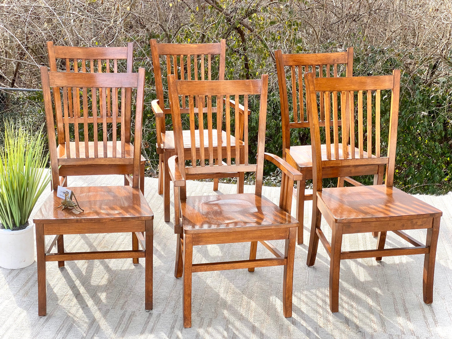 Set of 6 Wooden Arts & Crafts Style Chairs