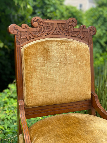 Antique Walnut Accent Chair