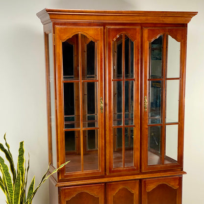 Nice Glass Front Lighted Hutch Cabinet