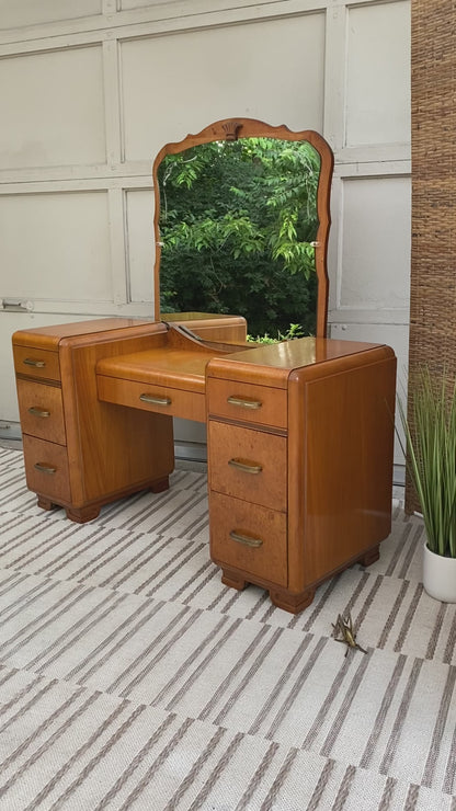 Vintage Art Deco Vanity & Mirror