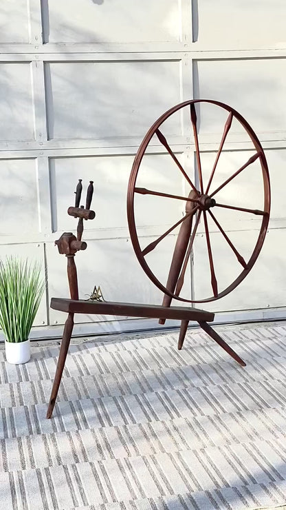 Large Antique Spinning Wheel