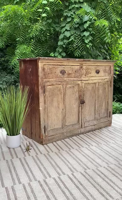 Antique Rustic Painted Cabinet