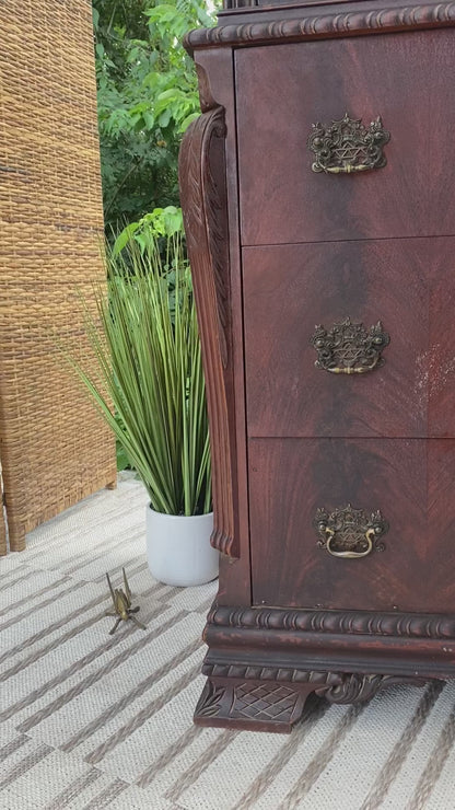 Antique Mahogany 5 Drawer Dresser