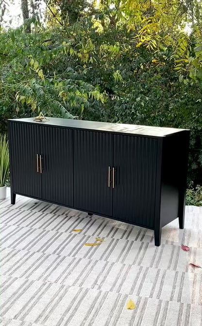 Modern Black Credenza