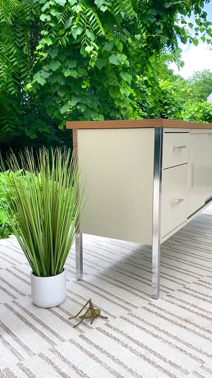 SOLD - Vintage MCM Metal Credenza Cabinet