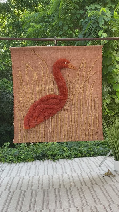 Large Vintage Don Freedman Bird Art Tapestry