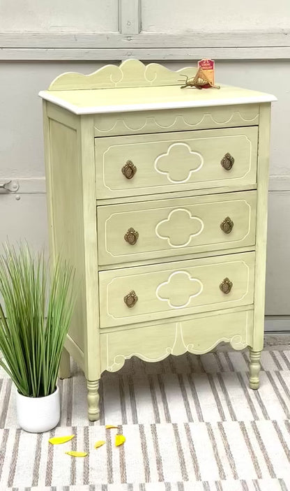 Vintage Painted Mahogany 3 Drawer Dresser