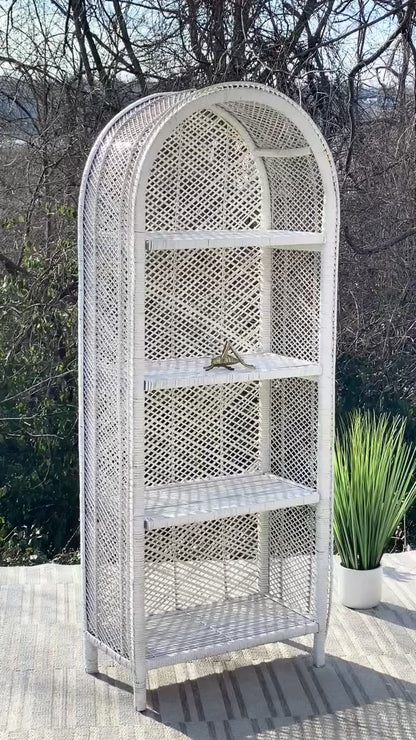 Vintage White Wicker Shelf