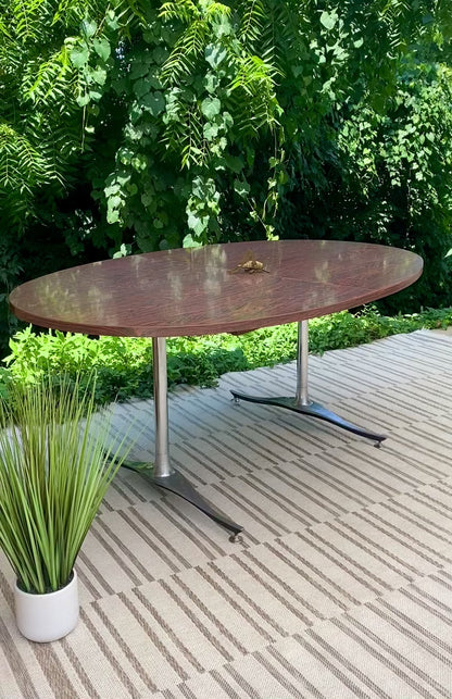 Vintage MCM Oval Dining Table