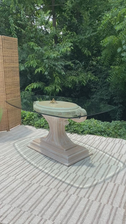 Beautiful Glass Pedestal Dining Table