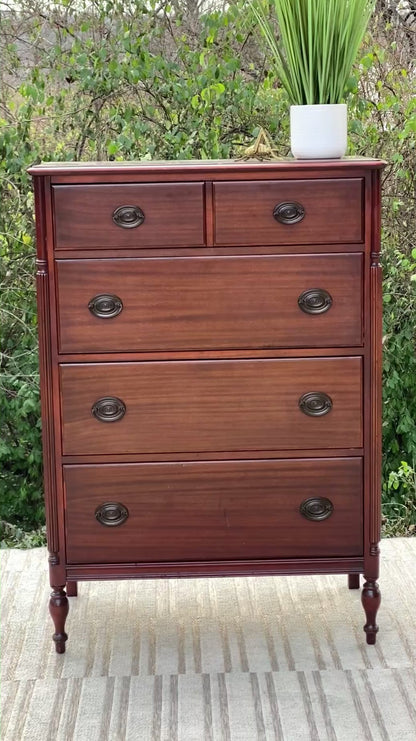 Vintage Mahogany 4 Drawer Dresser