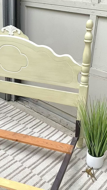 Vintage Mahogany Painted Bed Frame