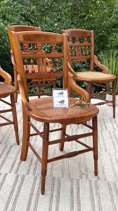 Vintage Eastlake Birds Eye Maple Chairs