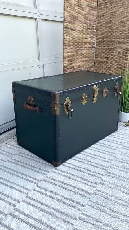 Vintage Green Travel Trunk