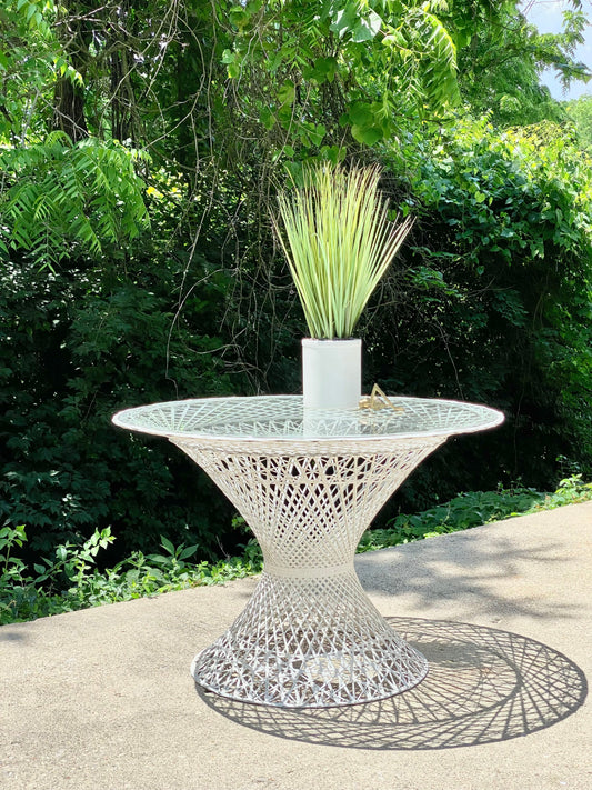 Vintage MCM Woodard Fiberglass Patio Table - Indoor/Outdoor Furniture