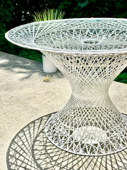 Vintage MCM Woodard Fiberglass Patio Table - Indoor/Outdoor Furniture